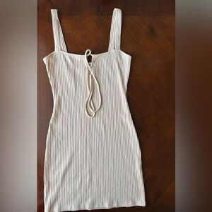 PRIVACY PLEASE ream Ribbed Sleeveless Dress SIZE S